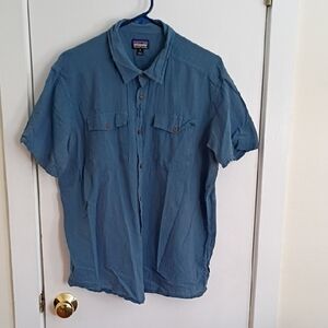 Men's Blue Patagonia Short Sleeve Shirt
